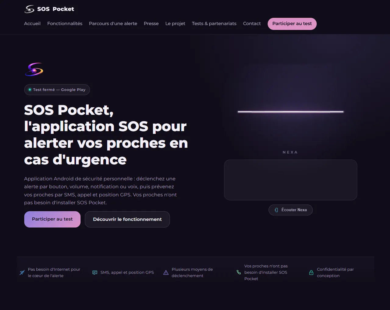 Aperçu du site SOS Pocket, réalisé par Tech For You